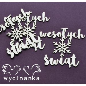 Tekturka Wycinanka Verry Merry - Napisy Wesołych Świąt, 3szt